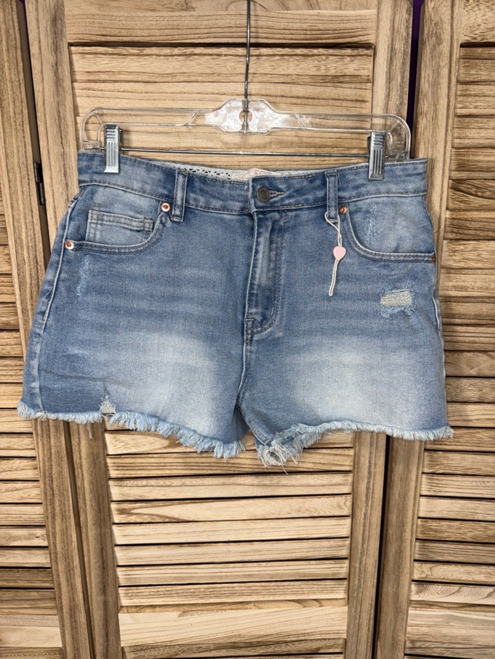 Project Rebel Denim Shorts Frayed Hem Women’s Light Blue Size 9